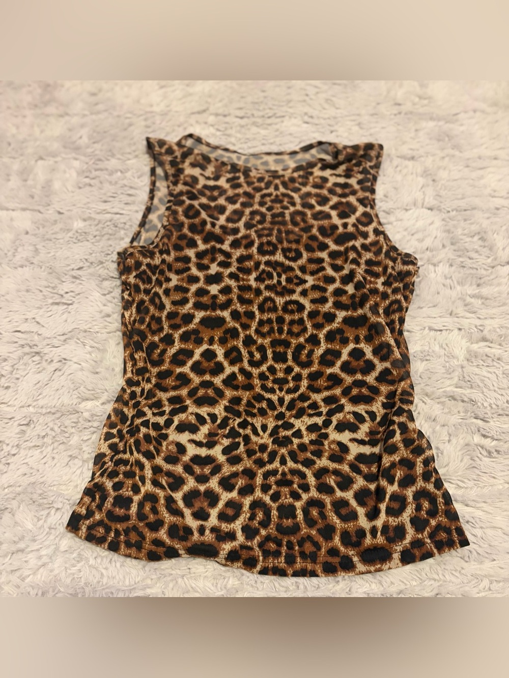 Sleeveless Leopard Print Tank Top